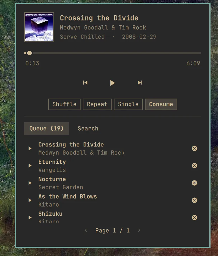 Omarchy MPD Dashboard screenshot 1